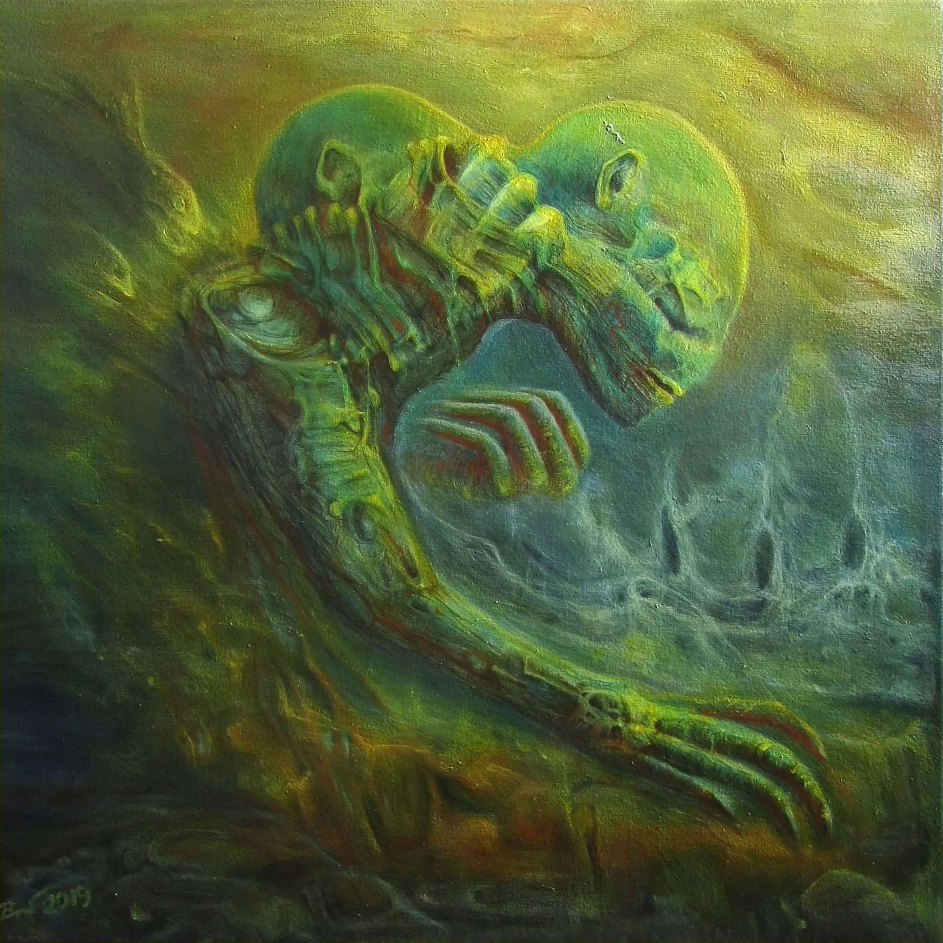 Post-apocalyptic surreal painting by Vladislav Cadaversky