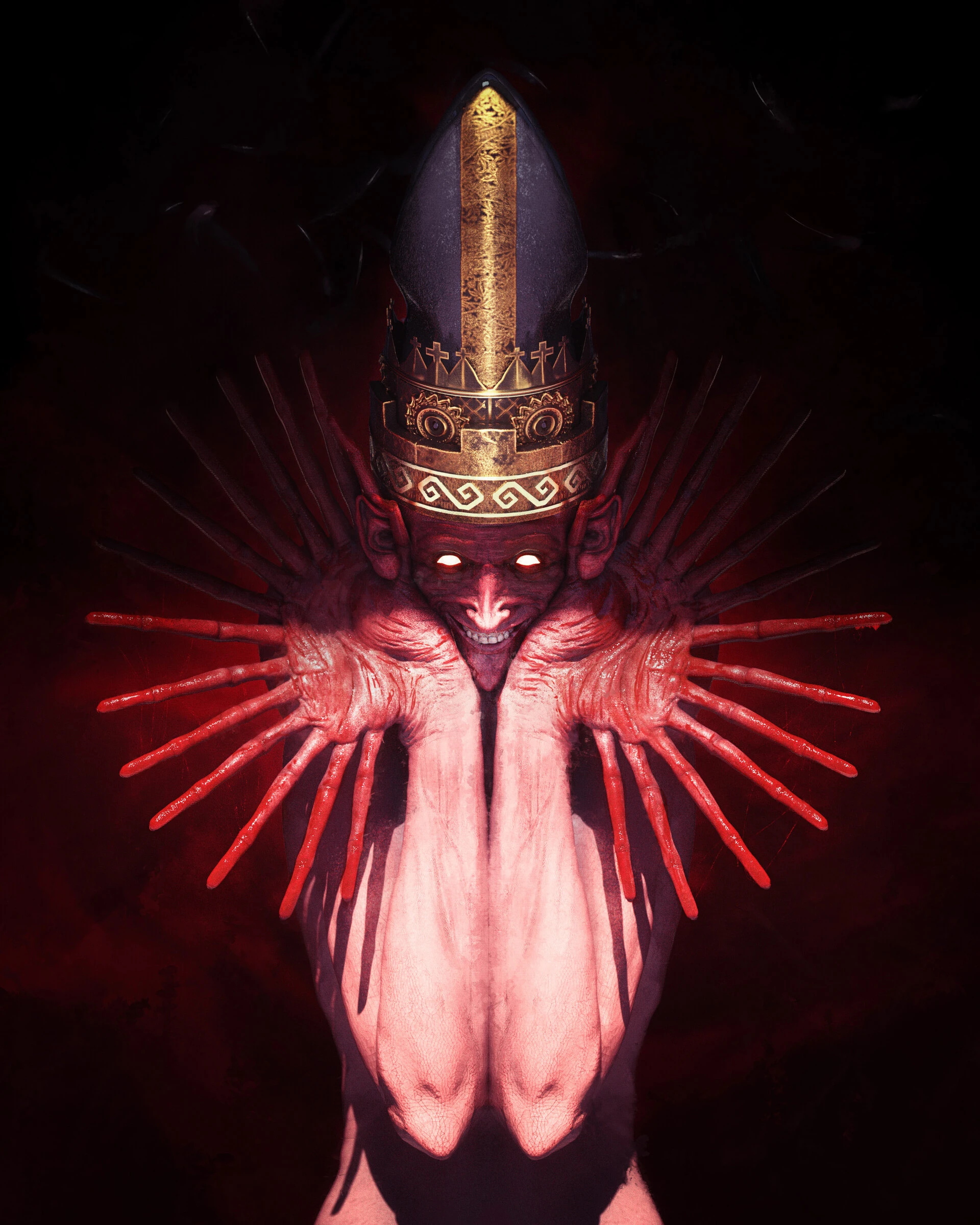 Body horror digital sculpture by Franck Besançon